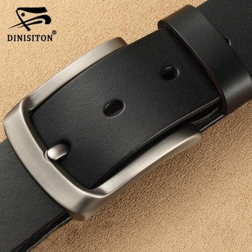 DINISITON mens genuine leather belt luxury brand belts for mens High Quality Cowhide Male Strap Hot Cummerbunds ceinture homme