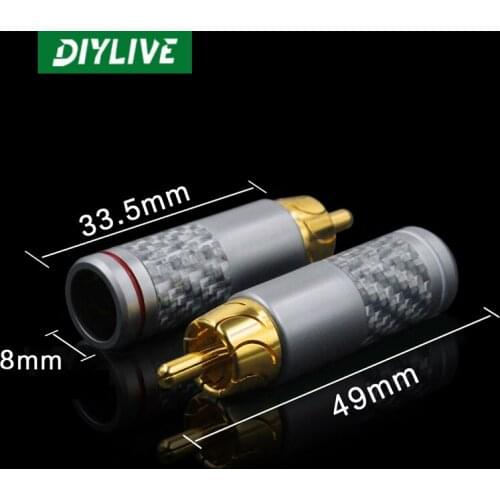 DIYLIVE 4 pieces MVS Moyin high fidelity wear-resisting RCA lotus plug audio amplifier signal plug male aperture: 8mm