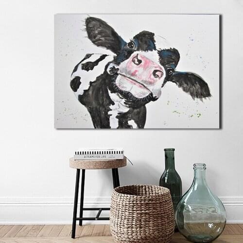 Modern Farm Cow Animal Canvas Painting Cuadros for Home Decor Pictures Wall Art Poster and Prints Room Decoration Posters