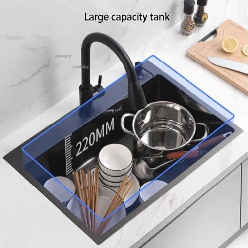 Thickened Stainless Steel Kitchen Sink Home Improvement Manual Single Tank Above Counter Basin Dishwasher with Drain Accessories