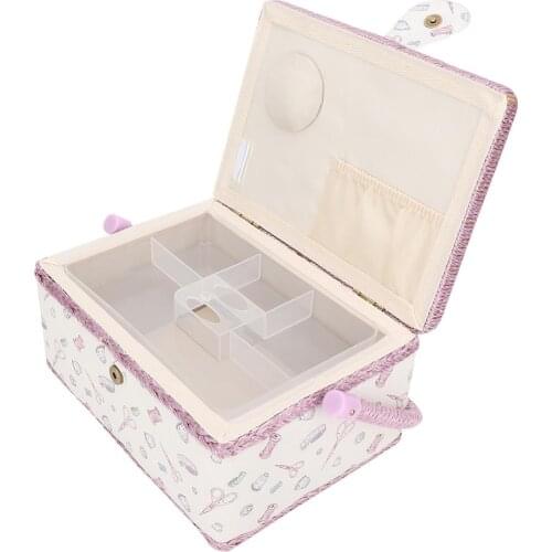 Sewing Storage Box Vintage Sewing Basket Household Fabric Craft Thread Needle Storage Box Organizer Drawer Organizer