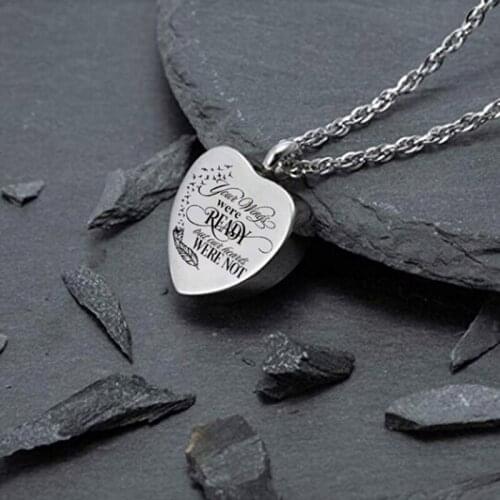 1pcs Heart Cremation Urn Necklace For Ashes Urn Jewelry Memorial Pendant