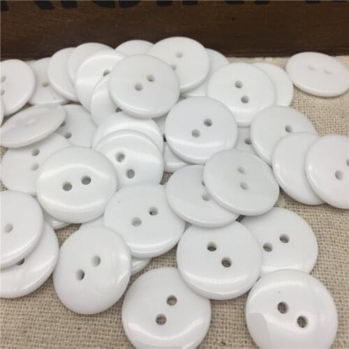 100pcs 23mm White Resin Round 2 Holes Sewing for Scrapbooking Baby Buttons Shirt Garment Clothes Buttons