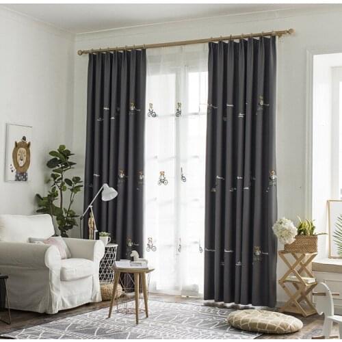 2021 New Modern Curtains for Living Room Bedroom Cartoon Embroidered Curtains for Childrens Room Curtains window curtain