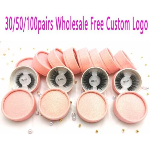 Wholesale Free DHL 30/50/100Pairs Mink Eyelashes 3D Mink Lashes Handmade Dramatic Lashes 10 Styles Free Custom Logo Label Lashes