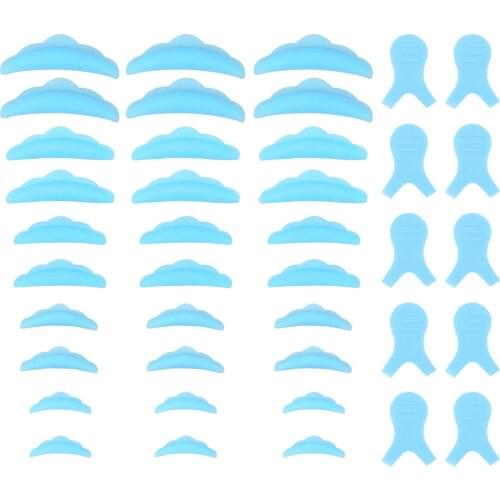 40 Pieces Silicone Eyelash Perming Curler Lash Lift Pads Makeup Utensil Reusable Y shaped Lash Brush Eyelash Perming Tool Set