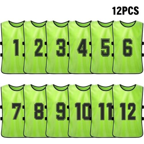 6/12 PCS Adults Soccer Pinnies Quick Drying Football Team Jerseys Sports Soccer Team Training Numbered Bibs Practice Sports Vest