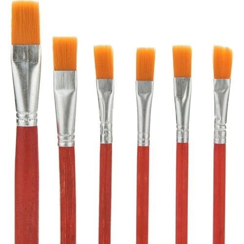 6 Pcs Artist Paint Brush Nylon Hair Watercolor Acrylic Oil Painting Supplies