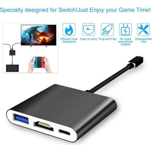 USB C Type-C adapter to 4K HDMI USB 3.0/2.0 connector Audio Video Converter for Nintendo Switch Laptop Phone Tablet