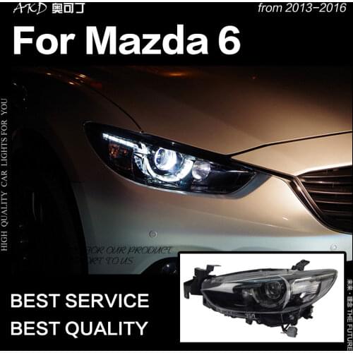 AKD Car Styling for Mazda 6 Atenza LED Headlight 2013-2017 New Mazda6 LED DRL Hid Head Lamp Angel Eye Bi Xenon Accessories