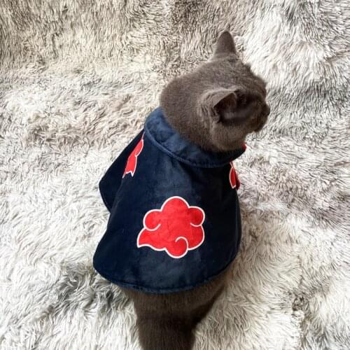 Anime Akatsuki Sasuke Pet Cosplay Apparel Clothes For Pets Cat Dog Cloak Imitate clothing Halloween Dresses Movie collection
