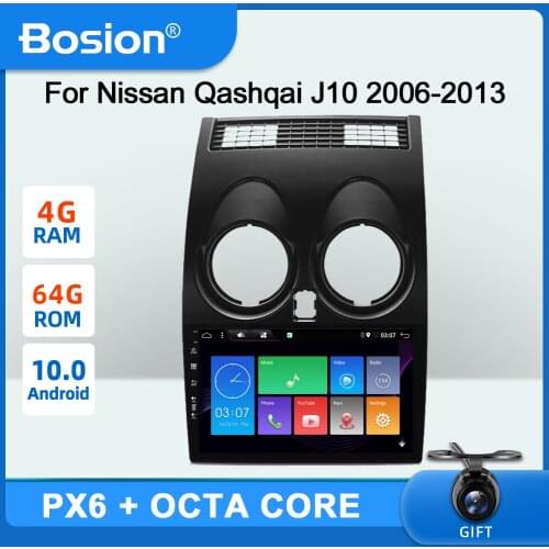 Bosion Android 10 Car Radio Multimedia Video Player Navigation GPS For Nissan Qashqai J10 2006 2007 2008 2009-2013 No 2 Din DVD