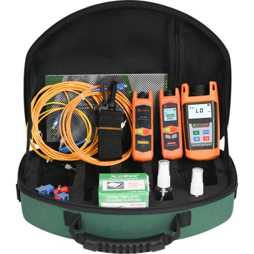 Basic Optical Fiber Toolkit Komshine KLT-4E incl Fiber Optic Power Meter, Light Source,1mw VFL, Fiber Cleaning tool