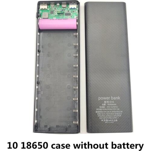 Quick Charge 10*18650 Power Bank Case Dual USB Mobile Phone Charger DIY Shell 18650 Battery Holder HENGCHANG Dropshipping