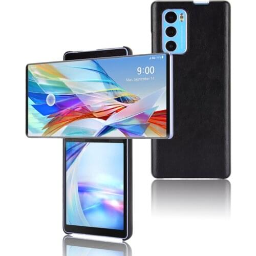 Case For LG Wing 5G 2020 Case Litchi Grain Skin PU Leather with PC Back Cover Hard Case For LG Wing LGWing 5G 6.8" Phone Bags