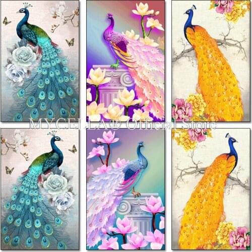 Flower,Diamond Embroidery,China,Animals,Peacock,5D,Diamond Painting,Cross Stitch,3D,Diamond Mosaic,Home Decor