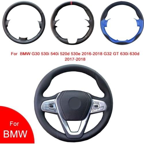 Breathable Hand-Stitched Artificial Leather Car Steering Wheel cover For BMW G30 530i 540i 520d 530e 2016-2018 G32 GT 630d