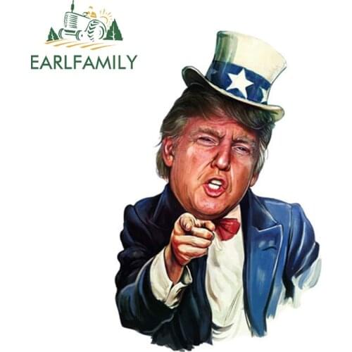 EARLFAMILY 13cm x 8.4cm for Trump Vinyl Car Wrap Stickers Funny Fine Decal Trunk Motorcycle RV Campervan Sticker Scratch-Proof