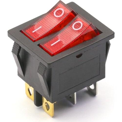 Electric heater oil pan electric cooker double boat rocker power switch button 6 feet 2 stalls with lights