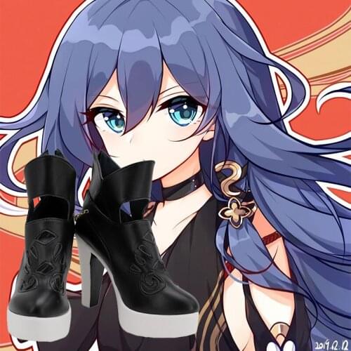 Honkai Impact 3 Fuka Shoes Women Short Boots Cosplay Shoes Custom Made Halloween Party Props