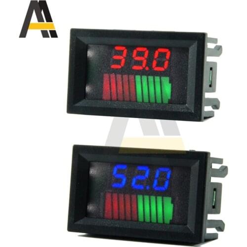 6V 12V 24V 36V 48V 60V Car Battery Charge Level Indicator Battery Tester Lithium LED Display Storage Battery Capacity Indicator