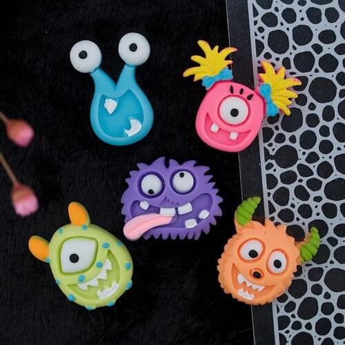 10pcs Resin Cabochons Multicolor Flatback Animal Ogre Earring Charms Keychain Pendant DIY Making Accessories