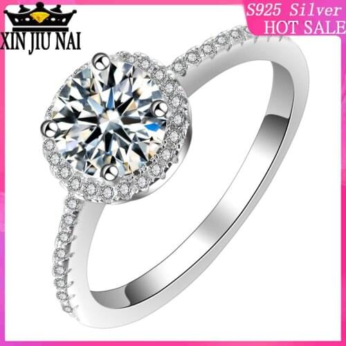 Classic White Gold Color Geometric Round Zircon Rings for Women Simple Inlay Shiny Cubic Zirconia Engagement Rings Jewelry