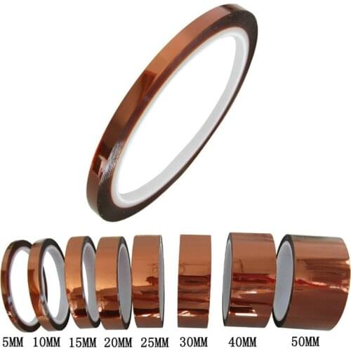 33M/Roll Kapton Tape Adhesive High Temperature 200-220℃ Heat Resistant Polyimide 5/10/20/30/50mm Thickness Adhesive Tape J50