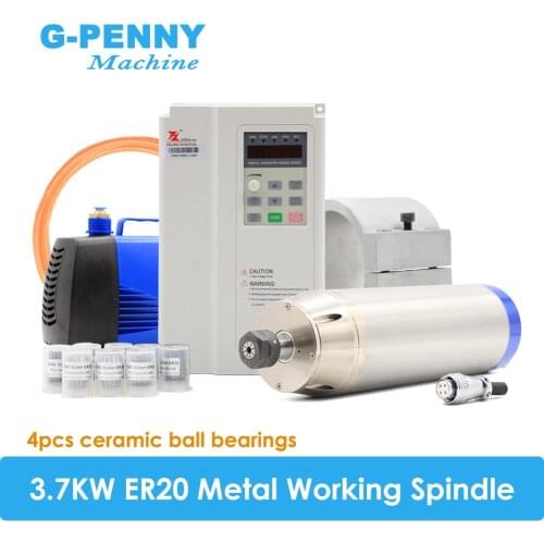 3.7kw Metal working spindle kit 800Hz professional engraving on Stainless steel copper steel iron & Fuling inverter & 150w pump