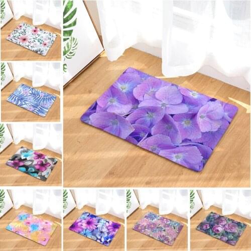 Flowers Kitchen Carpet Home Bedroom Entrance Doormat Hallway Balcony Floor Mat Leaves Bathroom Non-Slip Water Absorption Rug