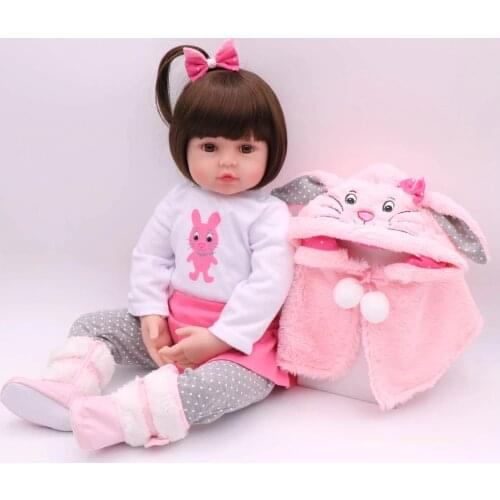 48CM bebe doll reborn baby doll Handmade Silicone adorable reborn toddler Bonecas girl kid menina de silicone doll surprice