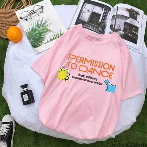 Summer Women Cotton T Shirt Print Bangtan Boys Permission To Dance We Dont Need To Worry Cause When We Fall We Know How To Land