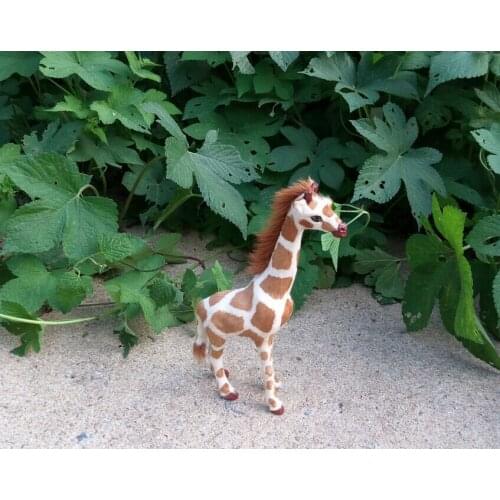 Cute simulation giraffe toy handicraft Polyethylene&fur little giraffe doll gift about 30x20cm 2467