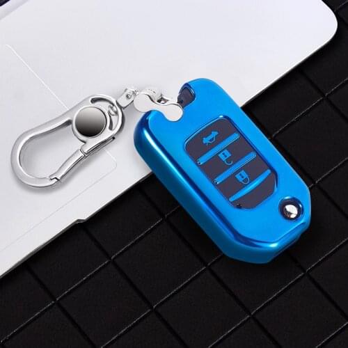 Soft TPU Car Key Case Cover for Honda Civic HRV CRV XRV Crider Odyssey Insight 2015-2018 Remote Key Protection