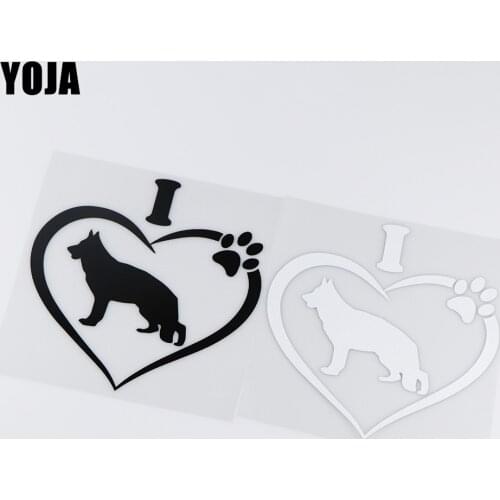 YOJA 15.2X15.9CM I Love Dog Fashion Window Decoration Decal Cartoon Car Stickers ZT4-0062