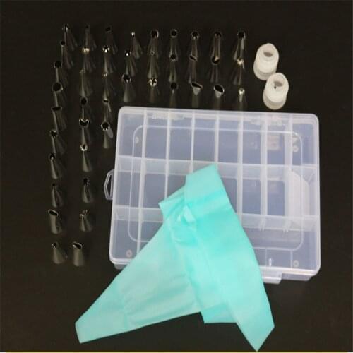 45PCS Cake Decorating Kit Piping Nozzles Pastry Tips Fondant Cake Decor Set Cupcake Dessert Baking Tools With Box
