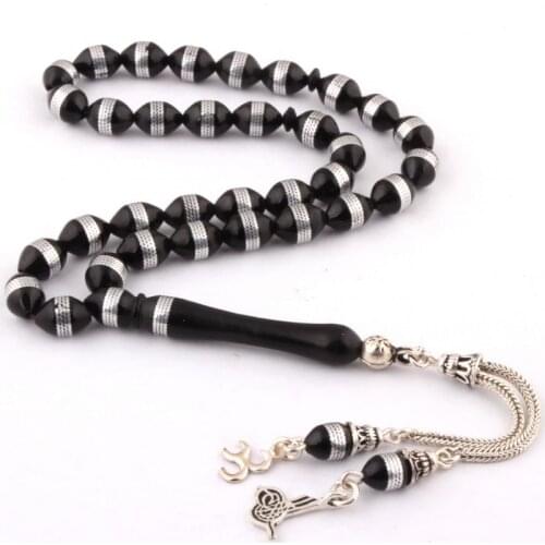 Natural Kuka Seed 925 Silver 33 Beads Tassel Pendant Prayer Beads Islamic Tasbih Rosary Men Women Meditation Jewelry From Turkey