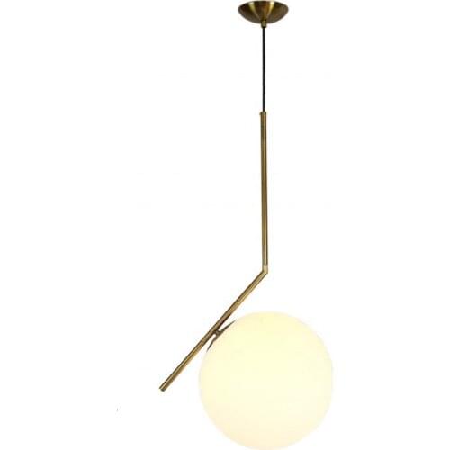 Bedroom Simple Mosaic Glass Hanging Lamp Frosted White Glass Ball Led Pendant Light For Living Room lustre pendente