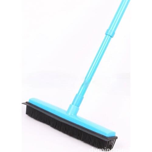 Adjustable Rubber Pet Hair Removal Broom Brush Dust Scraper Carpet Sweeper Wash Mop Telescopic Bristle Long Push Broom Sweeper
