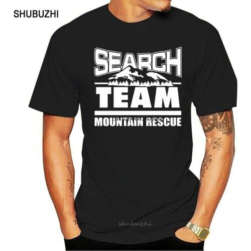 Shubuzhi Men T Shirt Fashion SAR -Search Rescue MOUNTAIN RESCUE TEAM Screen Printed T-Shirt BLACK T Shirt