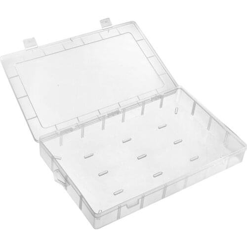 Uxcell Double Buckles Component Storage Box PP Electronic Component Containers Tool Boxes Clear White 345x215x40mm 230x160x60mm