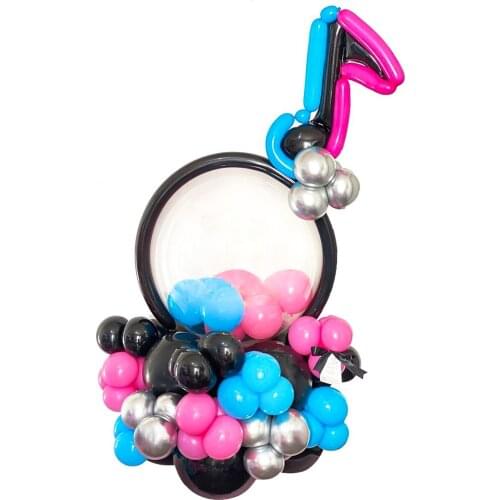 Kids Birthday Party Decors Black Blue Pink Latex Balloons Black Musical Notes Balloon Baby Shower Party Film Ballons Supplies