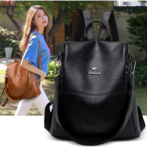 High Quality Soft Leather Travel Backpack Female Ladies Daypack Travel Bag 2021 New Designer Backpack for Womon