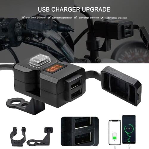 Dual USB Port 12V Motorbike Motorcycle Handlebar Charger 5V/3.1A 9V/2A 12V/1.5A Adapter Power Supply Socket for Phone Mobile