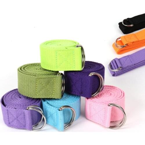 Women Yoga Stretch Strap D-Ring Buckle Belts Gym Exercise Rope Waist Leg Resistance Fitness Bands Adjustable Yoga Belt