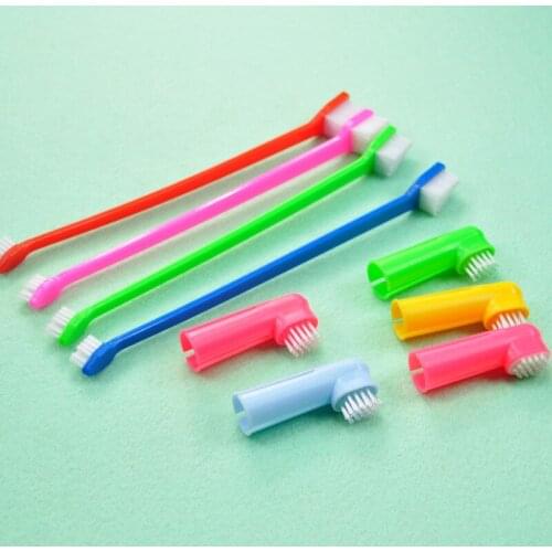 Pet Toothbrush Set Dog Brush Addition Bad Breath Tartar Teeth Care Dog Cat Cleaning Mouth Teeth Brushing Cleaner Pet Dog Toy