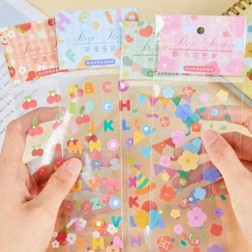 1Pcs Colorful Ribbon Series Stickers Decoration DIY Color Scrapbooking Paper Creative korean Stationary School Supplies