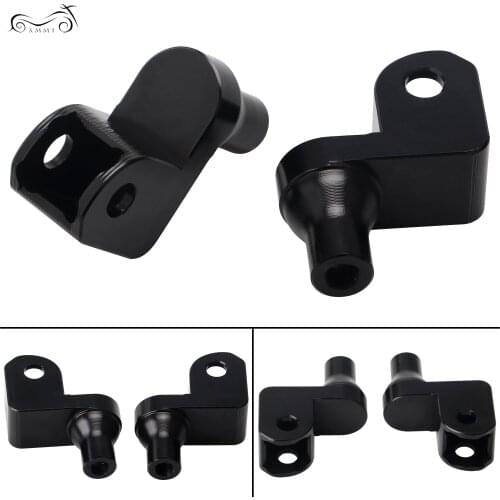 2Pcs Motorcycle Black CNC Aluminum Front Foot Pegs Adapter For Honda Valkyrie All Models 97-04 Shadow 1100 ACE Tourer 97-03