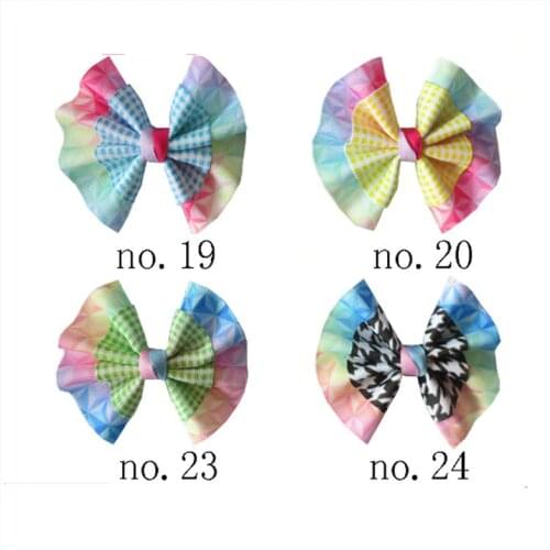 50 BLESSING Good Girl 3" Fan Hair Bow Clip Colorful Accessories British Style