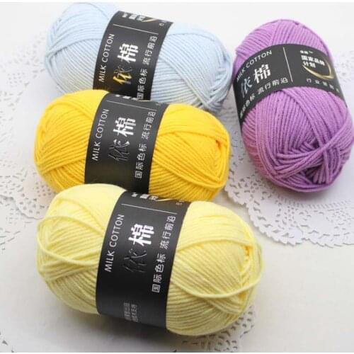 50g/Ball 4 Plys Cotton Baby Milk Yarn Knitting Wool Line Dyed Crochet Thread For Hand Knitting Cotton Yarn